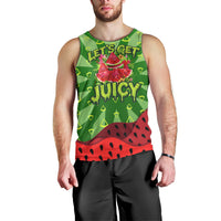 Let's Get Juicy Waterwasted Watermelon Men Tank Top Funny Cartoon Summer Fruit Party Art