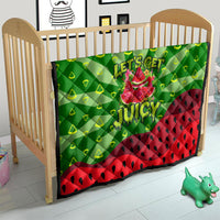 Let's Get Juicy Waterwasted Watermelon Quilt Funny Cartoon Summer Fruit Party Art