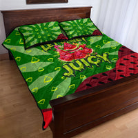 Let's Get Juicy Waterwasted Watermelon Quilt Bed Set Funny Cartoon Summer Fruit Party Art