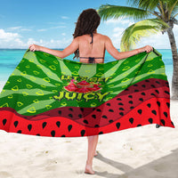 Let's Get Juicy Waterwasted Watermelon Sarong Funny Cartoon Summer Fruit Party Art