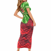 Let's Get Juicy Waterwasted Watermelon Short Sleeve Bodycon Dress Funny Cartoon Summer Fruit Party Art