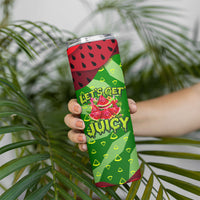 Let's Get Juicy Waterwasted Watermelon Skinny Tumbler Funny Cartoon Summer Fruit Party Art