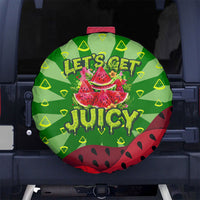 Let's Get Juicy Waterwasted Watermelon Spare Tire Cover Funny Cartoon Summer Fruit Party Art
