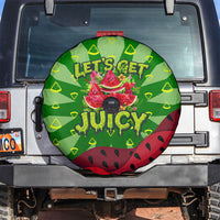 Let's Get Juicy Waterwasted Watermelon Spare Tire Cover Funny Cartoon Summer Fruit Party Art