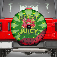 Let's Get Juicy Waterwasted Watermelon Spare Tire Cover Funny Cartoon Summer Fruit Party Art