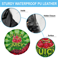 Let's Get Juicy Waterwasted Watermelon Spare Tire Cover Funny Cartoon Summer Fruit Party Art