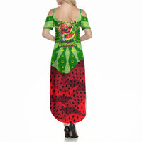 Let's Get Juicy Waterwasted Watermelon Summer Maxi Dress Funny Cartoon Summer Fruit Party Art