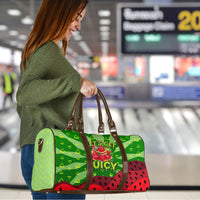 Let's Get Juicy Waterwasted Watermelon Travel Bag Funny Cartoon Summer Fruit Party Art