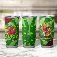 Let's Get Juicy Waterwasted Watermelon Tumbler Cup Funny Cartoon Summer Fruit Party Art