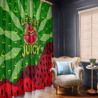 Let's Get Juicy Waterwasted Watermelon Window Curtain Funny Cartoon Summer Fruit Party Art