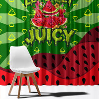 Let's Get Juicy Waterwasted Watermelon Window Curtain Funny Cartoon Summer Fruit Party Art