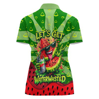 Let's Get Juicy Waterwasted Watermelon Women Polo Shirt Funny Cartoon Summer Fruit Party Art