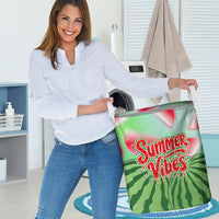 Summer Vibes Watermelon Laundry Basket Drinks And Fruit - Vibrant Watercolor Style - Tropical Vacation Art