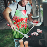 Summer Vibes Watermelon Apron Drinks And Fruit - Vibrant Watercolor Style - Tropical Vacation Art