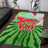 Summer Vibes Watermelon Area Rug Drinks And Fruit - Vibrant Watercolor Style - Tropical Vacation Art