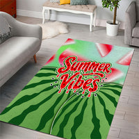 Summer Vibes Watermelon Area Rug Drinks And Fruit - Vibrant Watercolor Style - Tropical Vacation Art