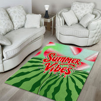 Summer Vibes Watermelon Area Rug Drinks And Fruit - Vibrant Watercolor Style - Tropical Vacation Art