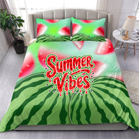 Summer Vibes Watermelon Bedding Set Drinks And Fruit - Vibrant Watercolor Style - Tropical Vacation Art
