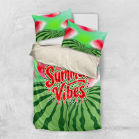 Summer Vibes Watermelon Bedding Set Drinks And Fruit - Vibrant Watercolor Style - Tropical Vacation Art