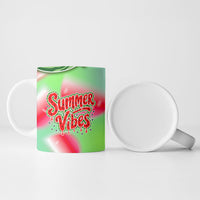 Summer Vibes Watermelon Ceramic Mug Drinks And Fruit - Vibrant Watercolor Style - Tropical Vacation Art