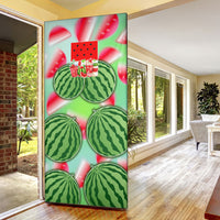 Summer Vibes Watermelon Door Cover Drinks And Fruit - Vibrant Watercolor Style - Tropical Vacation Art