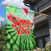 Summer Vibes Watermelon Garden Flag Drinks And Fruit - Vibrant Watercolor Style - Tropical Vacation Art
