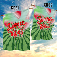 Summer Vibes Watermelon Garden Flag Drinks And Fruit - Vibrant Watercolor Style - Tropical Vacation Art