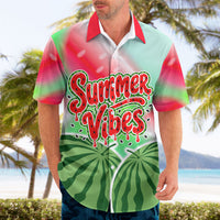 Summer Vibes Watermelon Hawaiian Shirt Drinks And Fruit - Vibrant Watercolor Style - Tropical Vacation Art