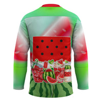 Summer Vibes Watermelon Hockey Jersey Drinks And Fruit - Vibrant Watercolor Style - Tropical Vacation Art