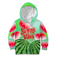 Summer Vibes Watermelon Kid Hoodie Drinks And Fruit - Vibrant Watercolor Style - Tropical Vacation Art