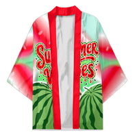 Summer Vibes Watermelon Kimono Drinks And Fruit - Vibrant Watercolor Style - Tropical Vacation Art