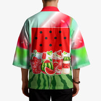 Summer Vibes Watermelon Kimono Drinks And Fruit - Vibrant Watercolor Style - Tropical Vacation Art