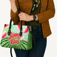Summer Vibes Watermelon Leather Bag Drinks And Fruit - Vibrant Watercolor Style - Tropical Vacation Art