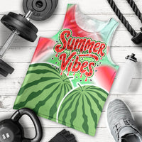Summer Vibes Watermelon Men Tank Top Drinks And Fruit - Vibrant Watercolor Style - Tropical Vacation Art
