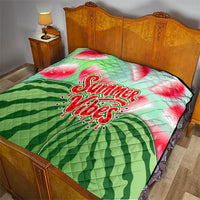 Summer Vibes Watermelon Quilt Drinks And Fruit - Vibrant Watercolor Style - Tropical Vacation Art