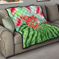 Summer Vibes Watermelon Quilt Drinks And Fruit - Vibrant Watercolor Style - Tropical Vacation Art