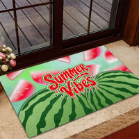 Summer Vibes Watermelon Rubber Doormat Drinks And Fruit - Vibrant Watercolor Style - Tropical Vacation Art