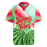 Summer Vibes Watermelon Rugby Jersey Drinks And Fruit - Vibrant Watercolor Style - Tropical Vacation Art