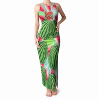 Summer Vibes Watermelon Tank Maxi Dress Drinks And Fruit - Vibrant Watercolor Style - Tropical Vacation Art