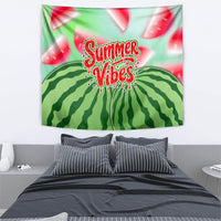 Summer Vibes Watermelon Tapestry Drinks And Fruit - Vibrant Watercolor Style - Tropical Vacation Art