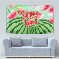 Summer Vibes Watermelon Tapestry Drinks And Fruit - Vibrant Watercolor Style - Tropical Vacation Art