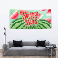 Summer Vibes Watermelon Tapestry Drinks And Fruit - Vibrant Watercolor Style - Tropical Vacation Art