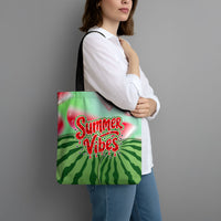Summer Vibes Watermelon Tote Bag Drinks And Fruit - Vibrant Watercolor Style - Tropical Vacation Art