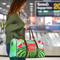 Summer Vibes Watermelon Travel Bag Drinks And Fruit - Vibrant Watercolor Style - Tropical Vacation Art