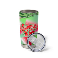 Summer Vibes Watermelon Tumbler Cup Drinks And Fruit - Vibrant Watercolor Style - Tropical Vacation Art