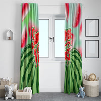 Summer Vibes Watermelon Window Curtain Drinks And Fruit - Vibrant Watercolor Style - Tropical Vacation Art