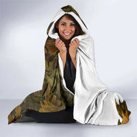 Custom Deer Hunting Skull Hooded Blanket with Antlers Graphic on Autumn Leaf Camo Background - Wonder Print Shop