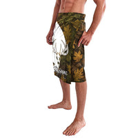 Custom Deer Hunting Skull Lavalava with Antlers Graphic on Autumn Leaf Camo Background - Wonder Print Shop