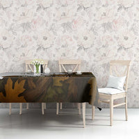 Custom Deer Hunting Skull Tablecloth with Antlers Graphic on Autumn Leaf Camo Background - Wonder Print Shop