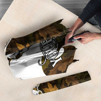 Custom Deer Hunting Skull Umbrella with Antlers Graphic on Autumn Leaf Camo Background - Wonder Print Shop